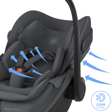 Maxi Cosi Fame 2026 Premium Family XL Travel System with Pebble Slide Pro Car Seat, Pearl XL Car Seat & Slide Pro Base - Moon Graphite 24