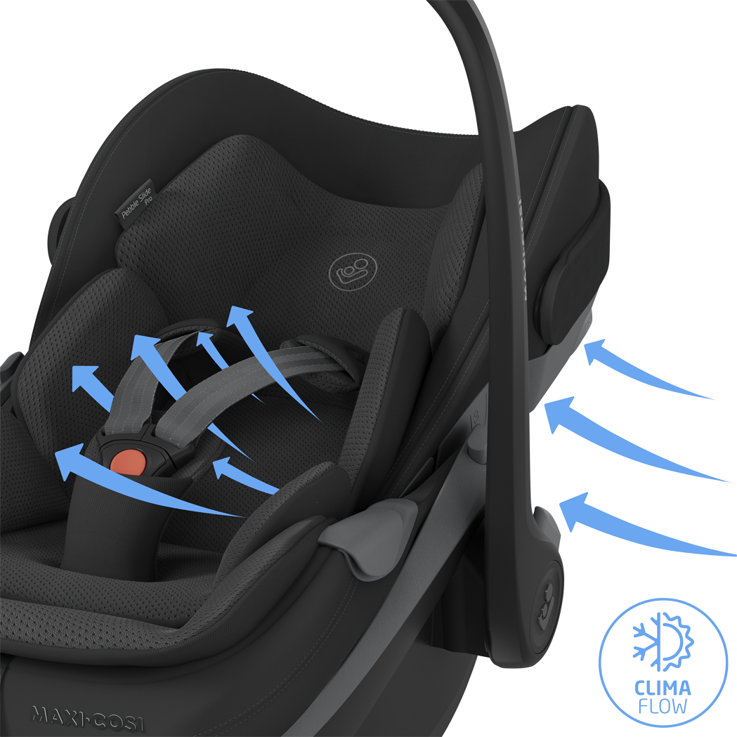 Maxi Cosi Fame 2026 Premium Family XL Travel System with Pebble Slide Pro Car Seat, Pearl XL Car Seat & Slide Pro Base - Onyx Black 24