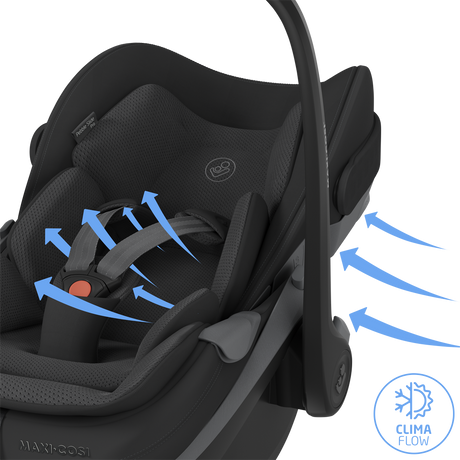 Maxi Cosi Fame 2026 Premium Family XL Travel System with Pebble Slide Pro Car Seat, Pearl XL Car Seat & Slide Pro Base - Onyx Black 24