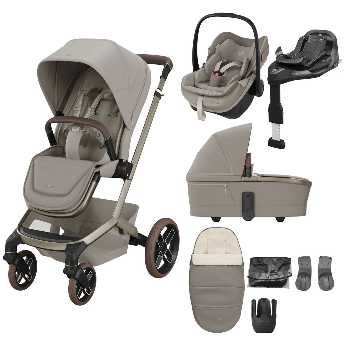 Maxi Cosi Fame 2026 Premium Travel System with Pebble Slide Pro & Slide Pro Base - Sapphire Sand 1