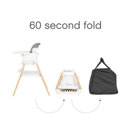 Tutti Bambini Nova Birth to 12 Years Complete Highchair Package - Scandinavian Walnut & Ecru