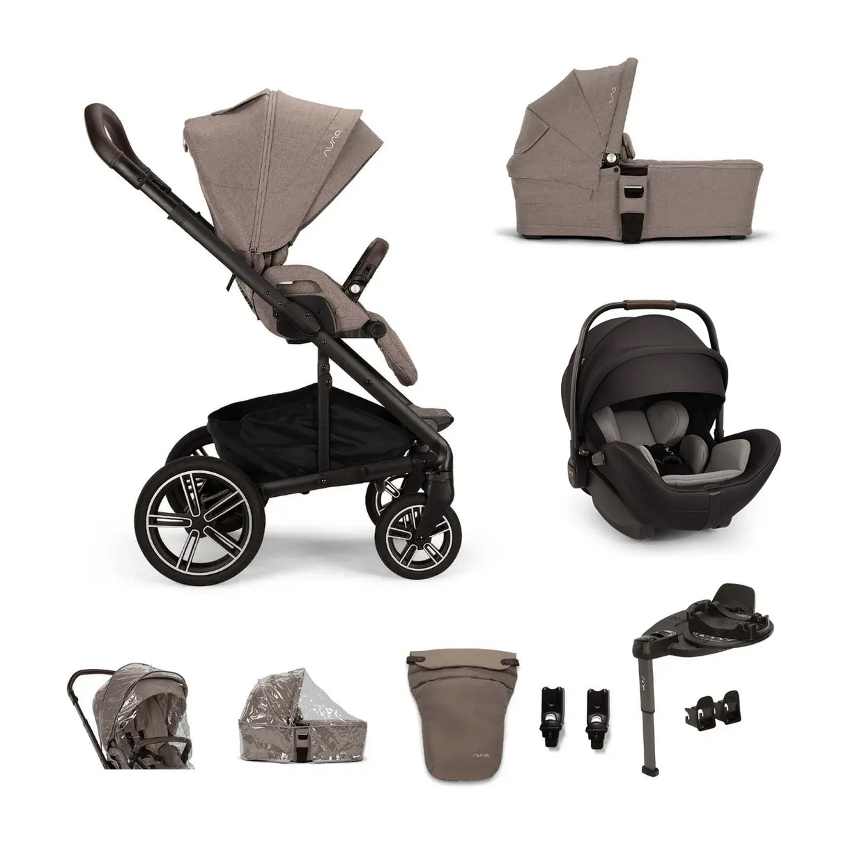 Nuna Mixx Next Travel System with ARRA Flex Car Seat & Curv ISOFIX Base - Cedar