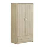 Babymore Luno 3 Piece Nursery Furniture Set with Cot Bed, Under Drawer, Dresser and Wardrobe - Oak