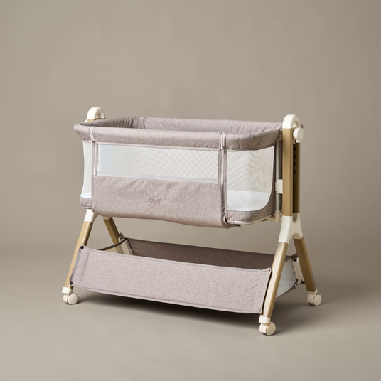 Obaby Cloud Bedside Crib - Nutmeg 1