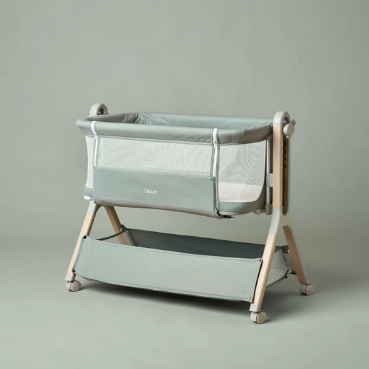Obaby Cloud Bedside Crib - Sage 2