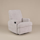 Obaby Madison Swivel Glider Recliner Chair - Chenille Marshmallow 6