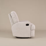 Obaby Madison Swivel Glider Recliner Chair - Chenille Marshmallow 7