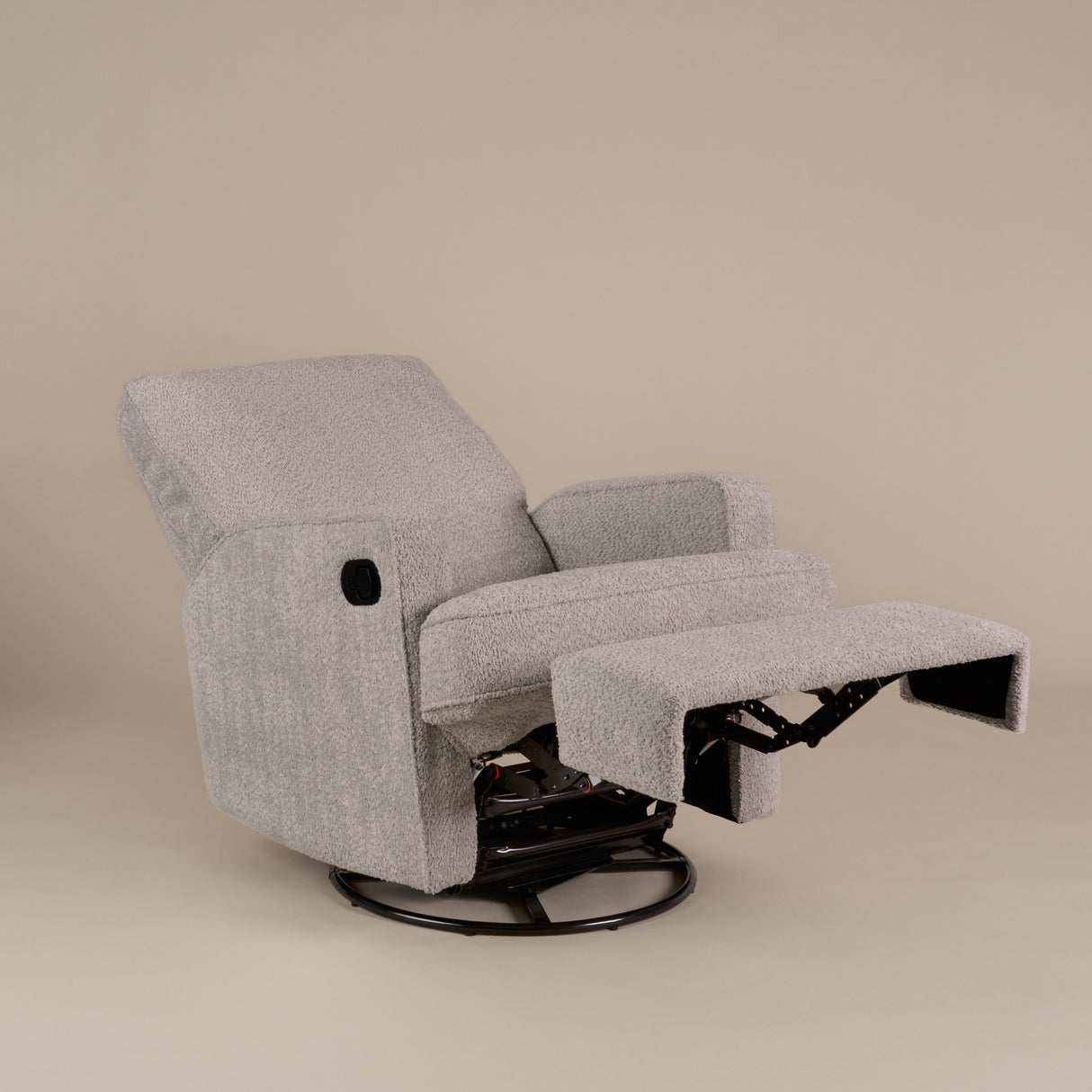Obaby Madison Swivel Glider Recliner Chair - Chenille Mushroom 10