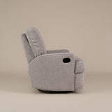 Obaby Madison Swivel Glider Recliner Chair - Chenille Mushroom 11