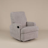 Obaby Madison Swivel Glider Recliner Chair - Chenille Mushroom 9