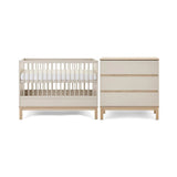 Obaby Astrid Mini 2 Piece Nursery Furniture Set with Mini Cot Bed and Dresser - Satin