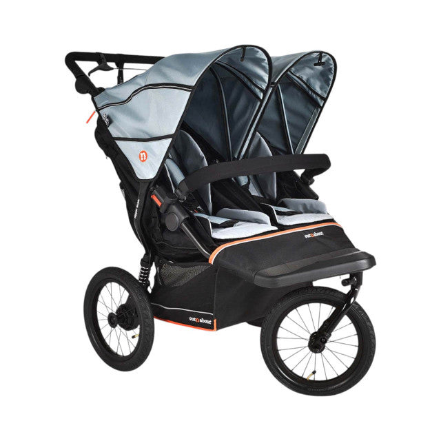 Out n About Nipper V6 Plus Double Pushchair - Rocksalt Grey