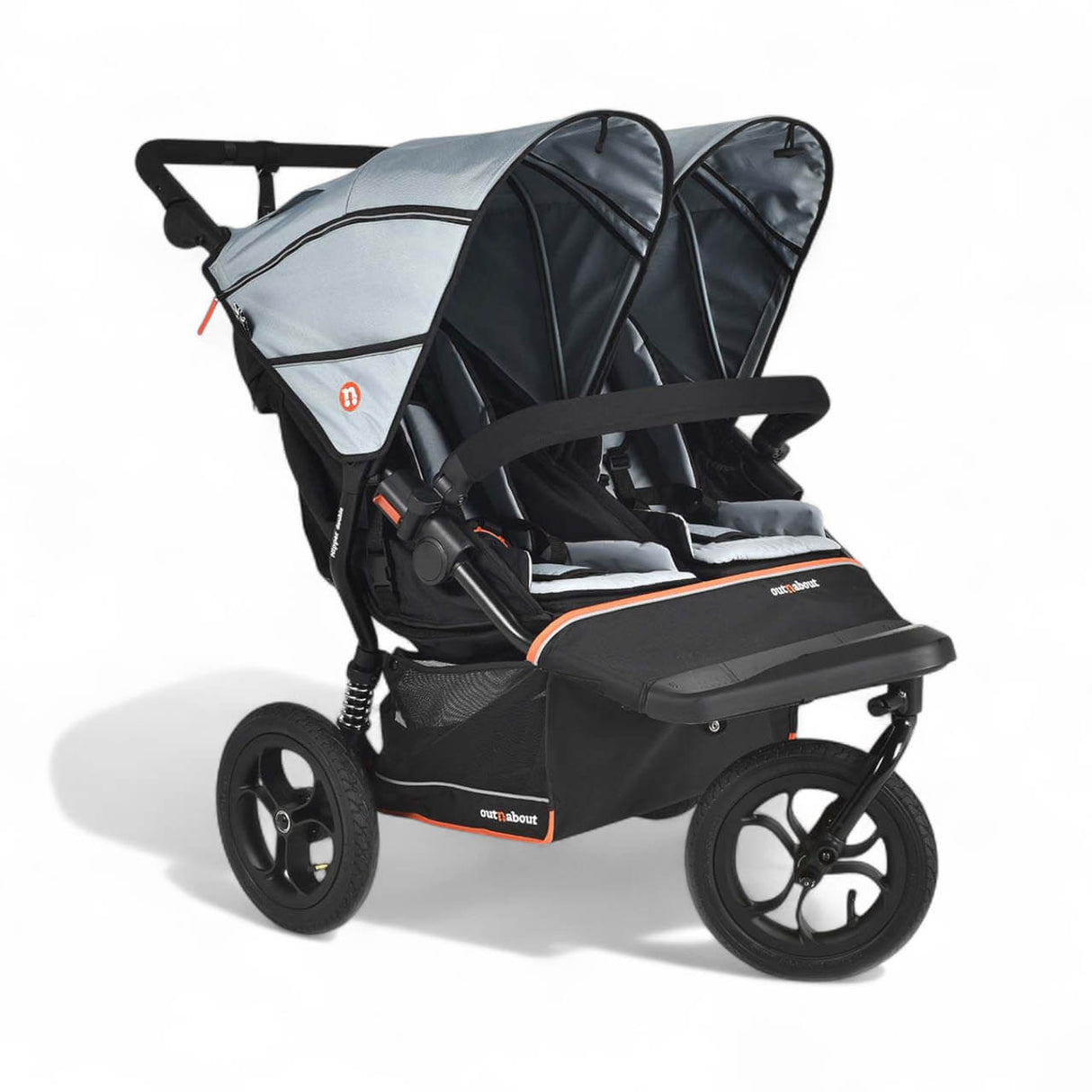 Out n About Nipper V6 Double Pushchair - Rocksalt Grey