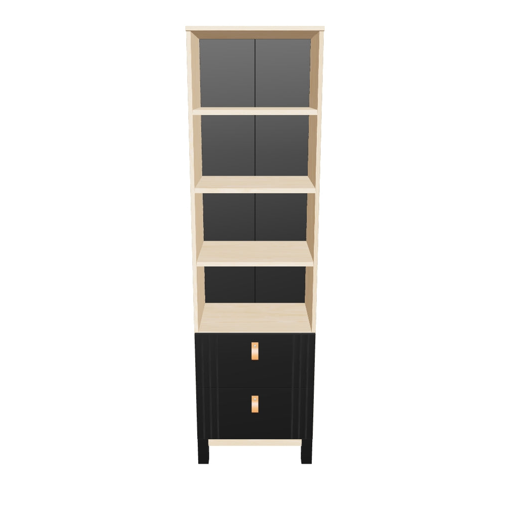 CuddleCo Rafi Bookcase - Oak & Black