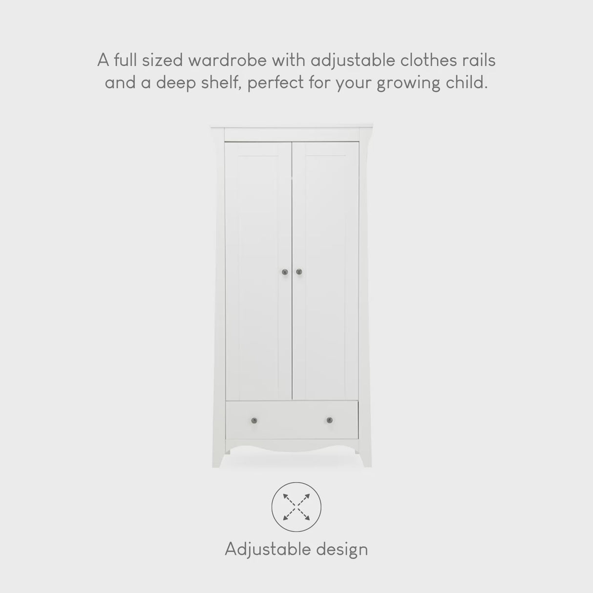 Cuddleco Clara Double Nursery Wardrobe - White