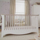 CuddleCo Clara Luxe 2 Piece Nursery Furniture Set with Cot Bed and Dresser - White & Ash