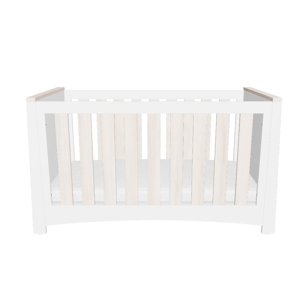 CuddleCo Ada Cot Bed - White & Ash