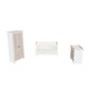 CuddleCo Ada 3 Piece Nursery Furniture Set with Cot Bed, Dresser and Wardrobe - White & Ash