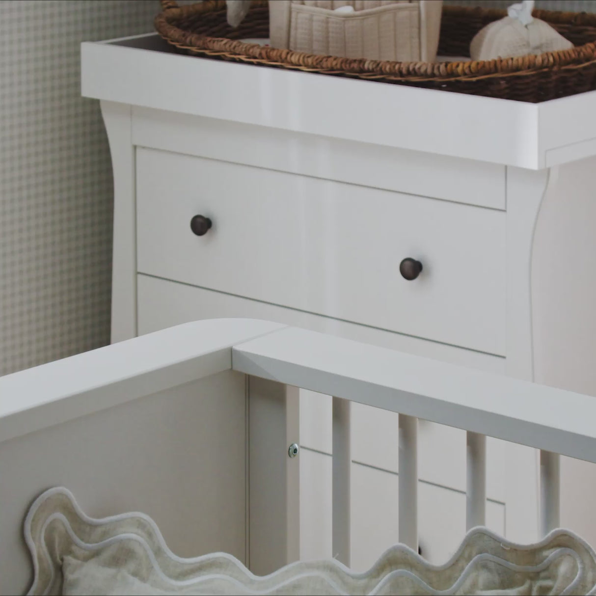 CuddleCo Clara 2 Piece Nursery Furniture Set with Cot Bed and Dresser - White