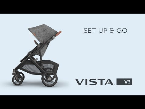 UPPAbaby VISTA V3 Travel System with BeSafe Go Beyond Car Seat and ISOFIX Base - Greyson