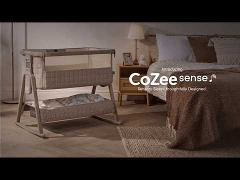 Tutti Bambini Cozee Sense Bedside Crib - Drifted Oak & Eucalyptus