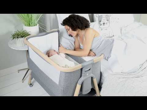 Tutti Bambini Cozee Air Bedside Crib - Oak & Charcoal