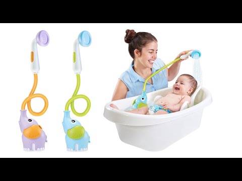 Yookidoo Elephant Water Pump Baby Bath Shower - Turquoise