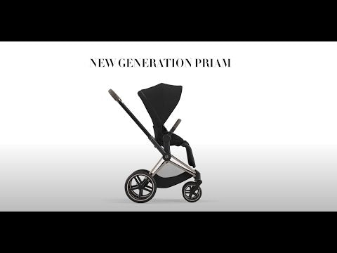 Cybex Priam Travel System with Accessories, Cloud T Car Seat & ISOFIX Base - Peach Pink / Chrome Black Frame