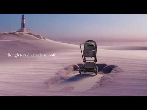 Cybex e-Priam Travel System with Accessories, Cloud T Car Seat & ISOFIX Base - Sepia Black / Matt Black Frame