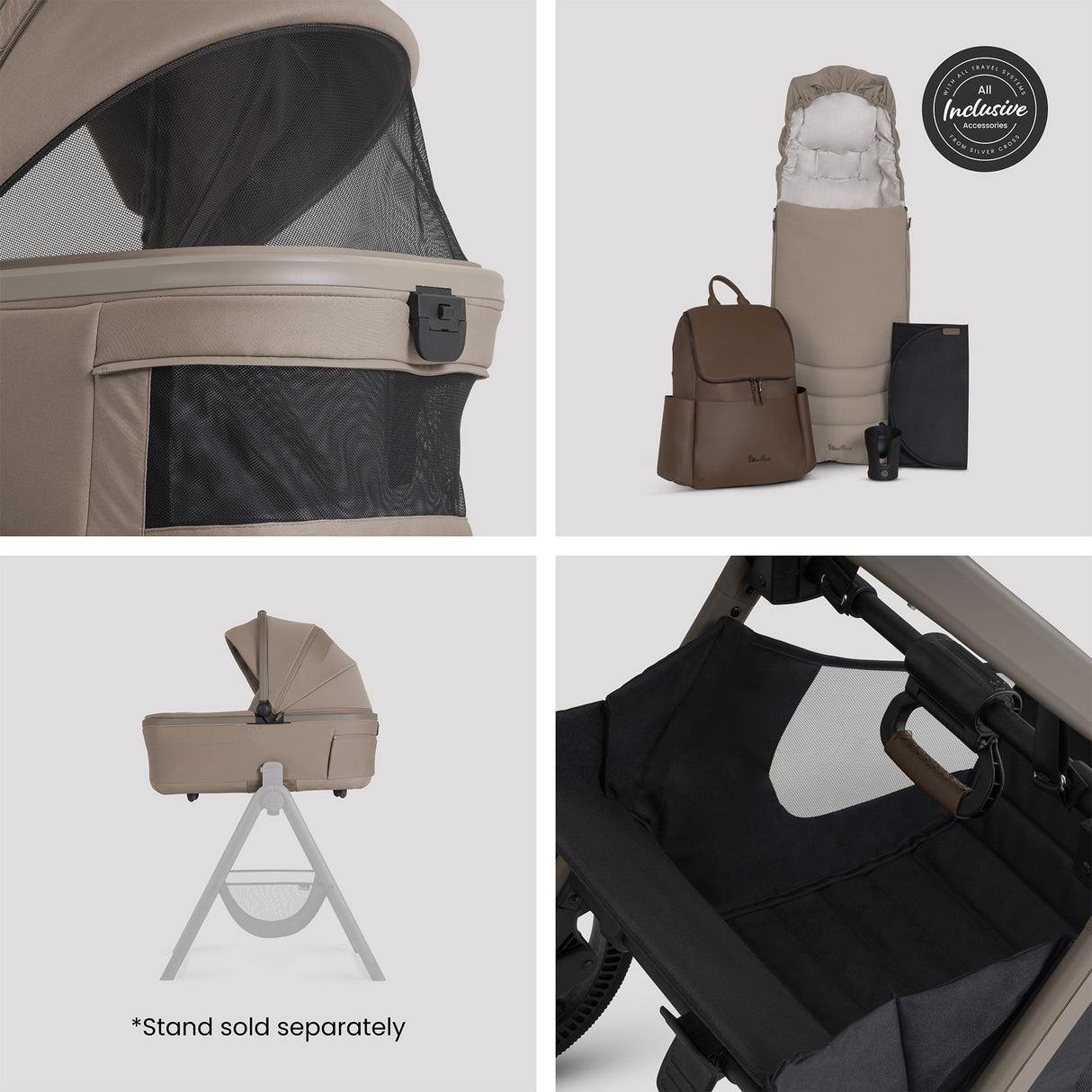 Silver Cross Cove 2 Pushchair Bundle with Accessories - Champagne 7