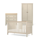 Mamas & Papas Wedmore 3 Piece Nursery Furniture Set with Cot Bed, Dresser and Wardrobe - Cashmere/Oak