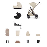 Venicci Tila Travel System with Accessories and Tiago Car Seat & ISOFIX Base - Sabbia