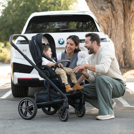 Nuna Mixx Next Travel System with ARRA Flex Car Seat, Curv ISOFIX Base & Stand - Caviar