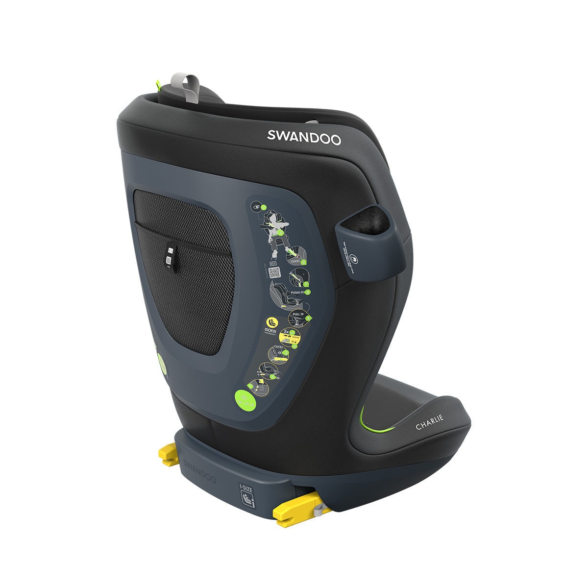 Swandoo Charlie High Back Booster - Chia Black