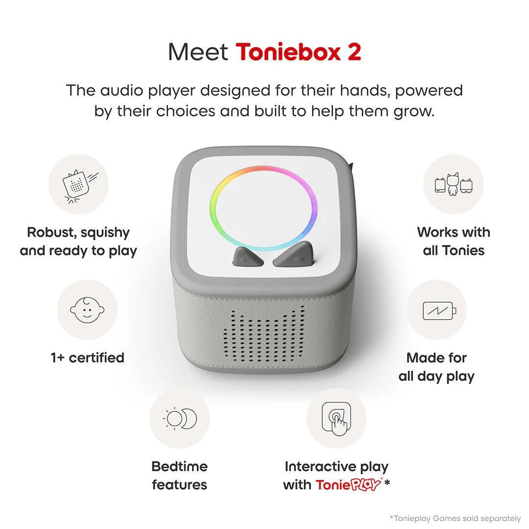 Tonies Toniebox 2 Starter Set with Creative Tonie Rubie - Moon Grey