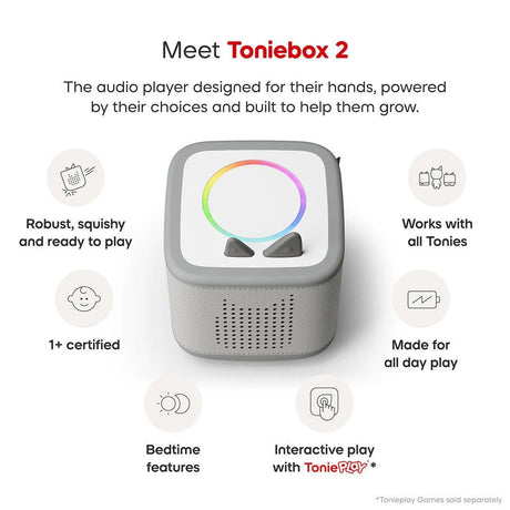 Tonies Toniebox 2 Starter Set with Creative Tonie Rubie - Moon Grey