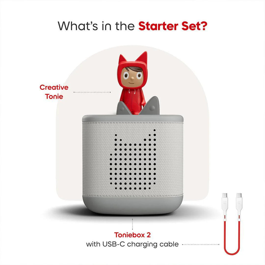 Tonies Toniebox 2 Starter Set with Creative Tonie Rubie - Moon Grey