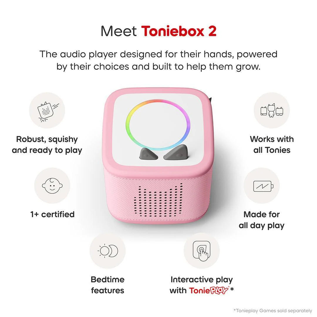 Tonies Toniebox 2 Starter Set with Creative Tonie Rubie - Cloud Pink