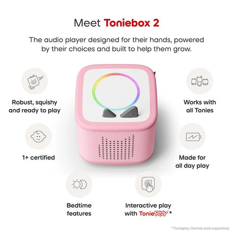 Tonies Toniebox 2 Starter Set with Creative Tonie Rubie - Cloud Pink