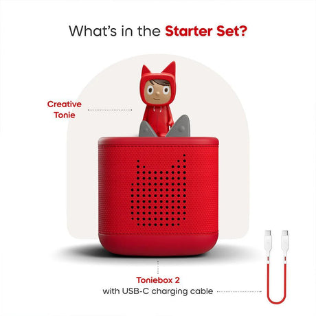 Tonies Toniebox 2 Starter Set with Creative Tonie Rubie - Sunset Red