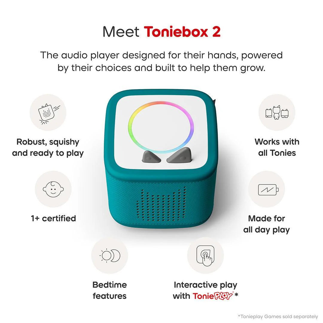 Tonies Toniebox 2 Starter Set with Creative Tonie Rubie - Tropical Teal