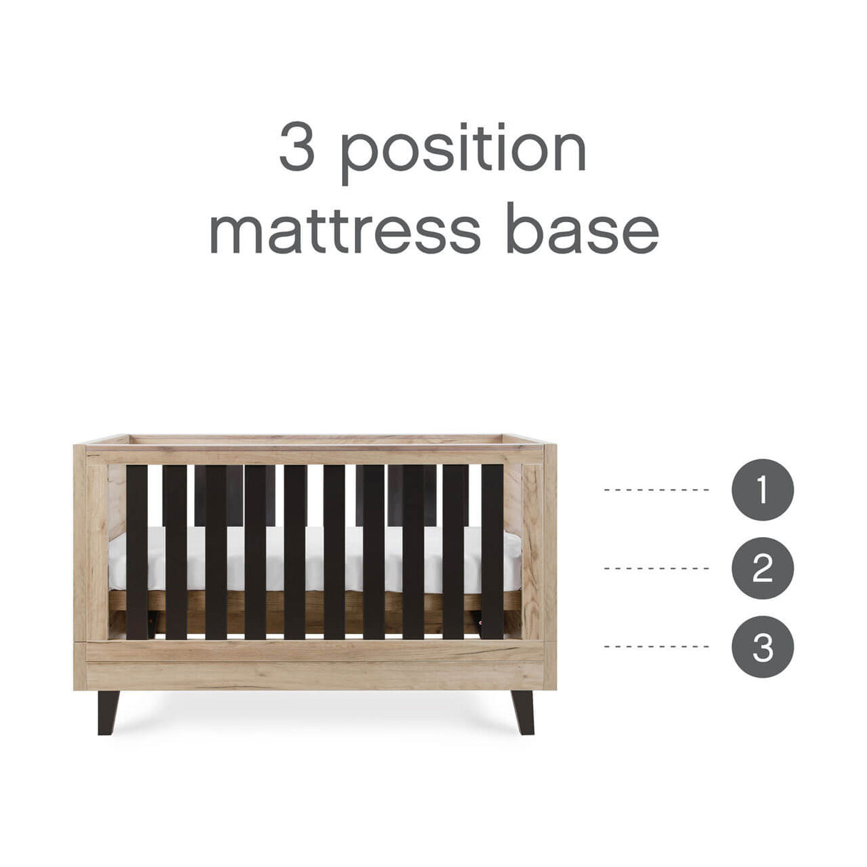 Tutti Bambini Como Cot Bed - Distressed Oak / Slate Grey