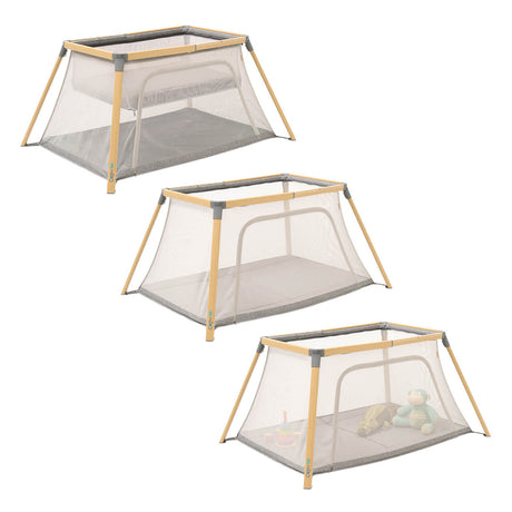 Tutti Bambini CoZee Go 3-in-1 Bassinet, Travel Cot & Playpen – Oak & Charcoal