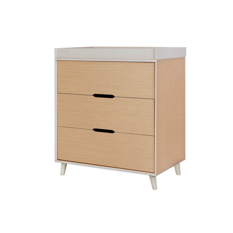 Tutti Bambini Hygge Mini 3 Piece Nursery Furniture Set with Cot Bed, Dresser & Wardrobe - Light Oak/White Sand