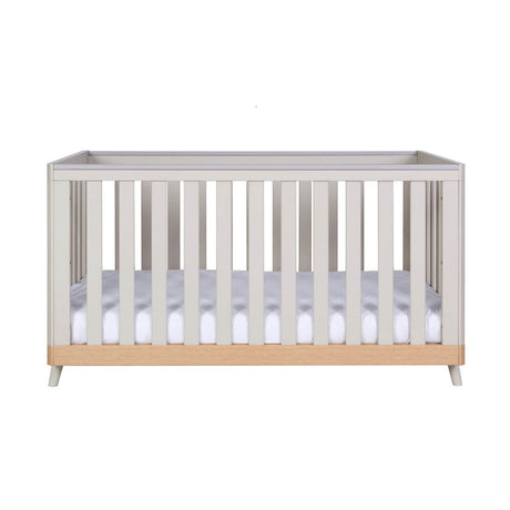 Tutti Bambini Hygge 2 Piece Nursery Furniture Set with Cot Bed and Dresser - Light Oak/White Sand