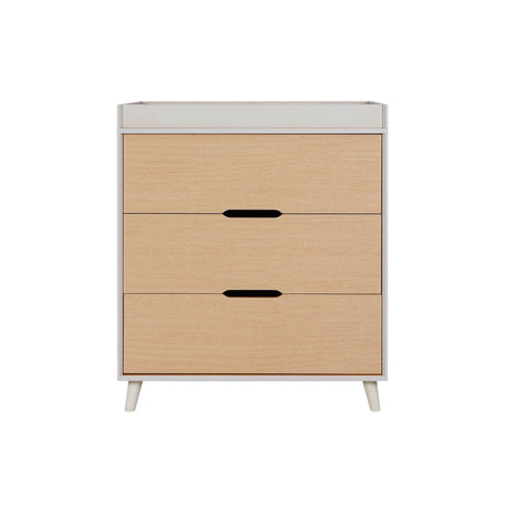 Tutti Bambini Hygge Mini 3 Piece Nursery Furniture Set with Cot Bed, Dresser & Wardrobe - Light Oak/White Sand