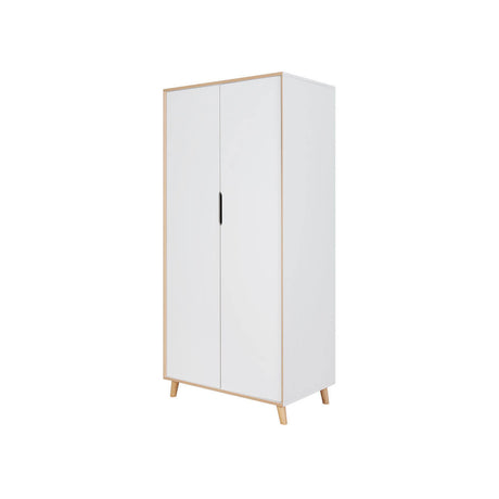 Tutti Bambini Hygge Mini 3 Piece Nursery Furniture Set with Cot Bed, Dresser & Wardrobe - White/Light Oak