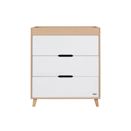 Tutti Bambini Hygge Mini 3 Piece Nursery Furniture Set with Cot Bed, Dresser & Wardrobe - White/Light Oak