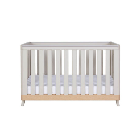 Tutti Bambini Hygge Mini 3 Piece Nursery Furniture Set with Cot Bed, Dresser & Wardrobe - Light Oak/White Sand