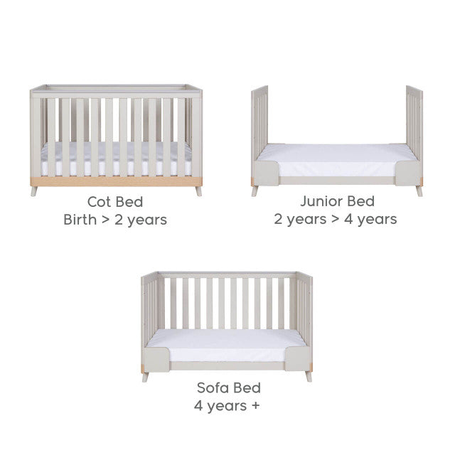 Tutti Bambini Hygge Mini Cot Bed - Light Oak/White Sand